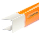 alukap xr aluminium end stop bar White 28mm front view