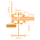 alukap ss low profile wall bar RAL Colour front view