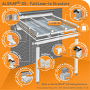 Alukap-xr top wall flashing example exploded lean to project