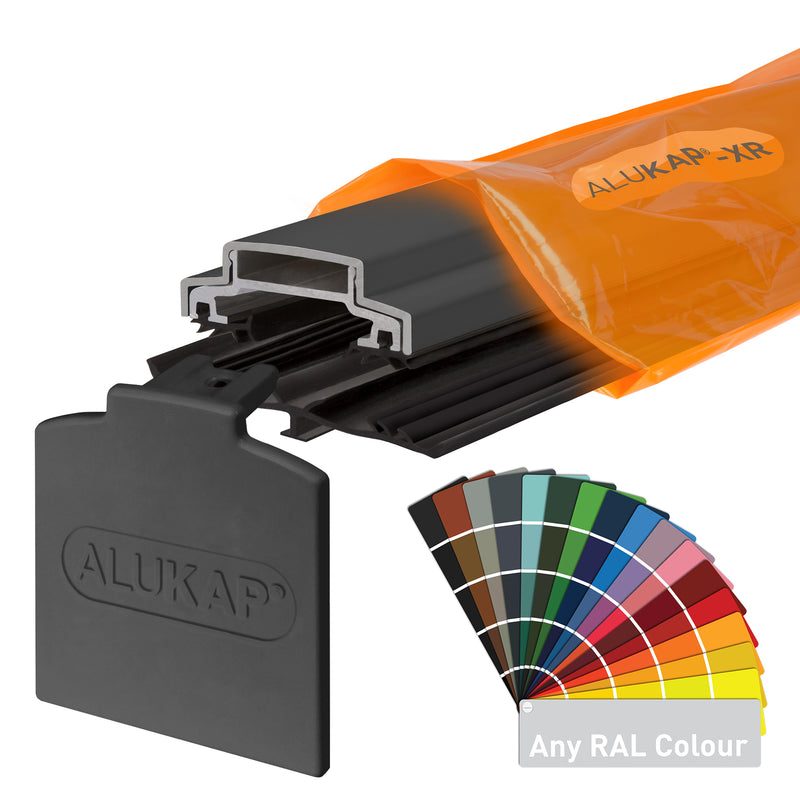 alukap xr 45mm bar Any Ral Colour with 45mm slot fit rafter gasket Colour front view