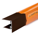 alukap xr aluminium end stop bar Brown 25mm front view