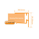 alukap xr aluminium end stop bar Brown 25mm technical profile Image