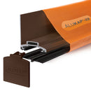 alukap xr wall bar Brown with 45mm slot fit rafter gasket front view
