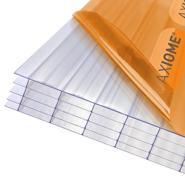 axiome clear 25mm multiwall polycarbonate roofing sheet front view
