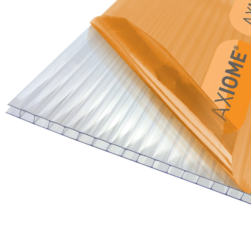 axiome clear 4mm multiwall polycarbonate roofing sheet front view