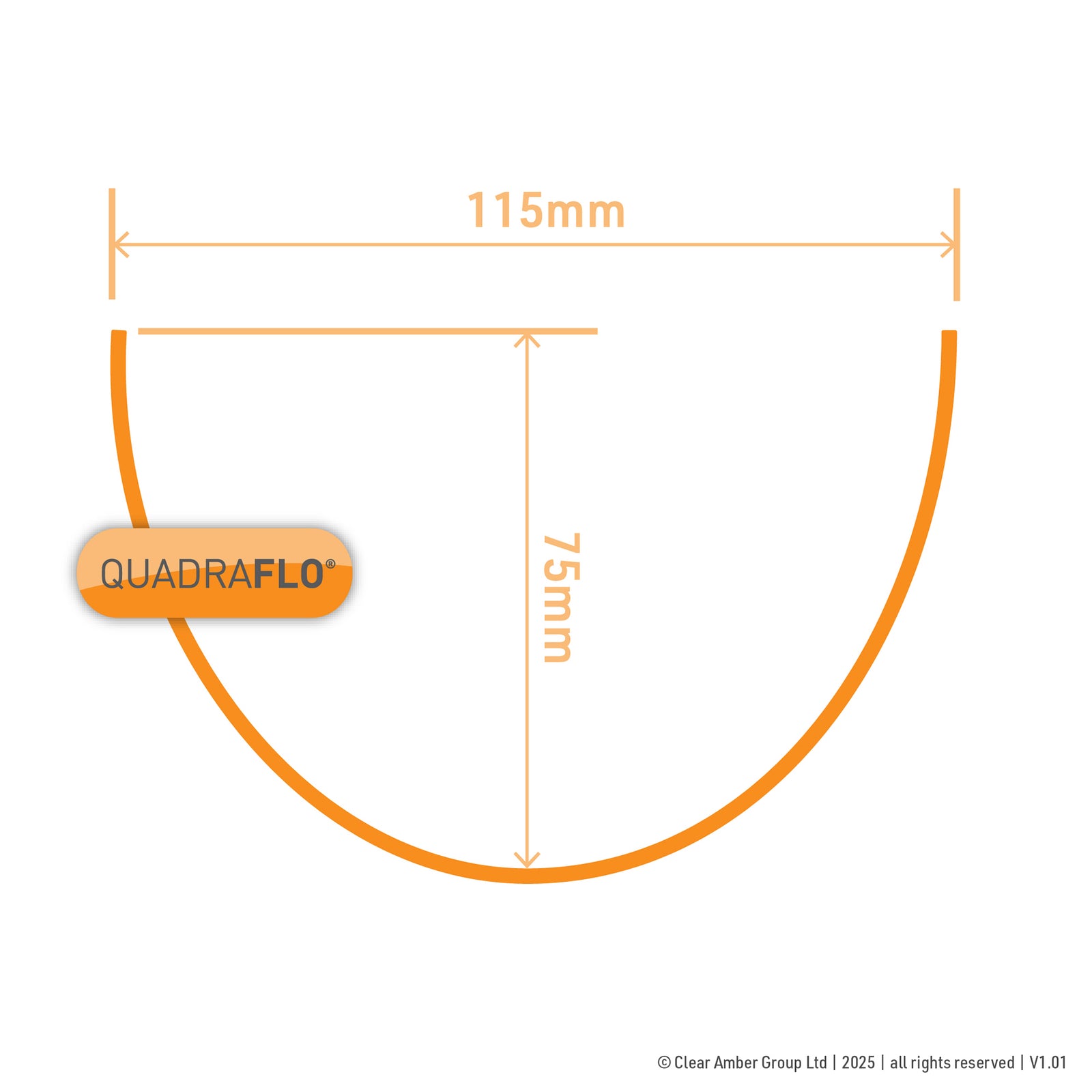 Quadraflo Deep Flow Gutter | Clear Amber Shop