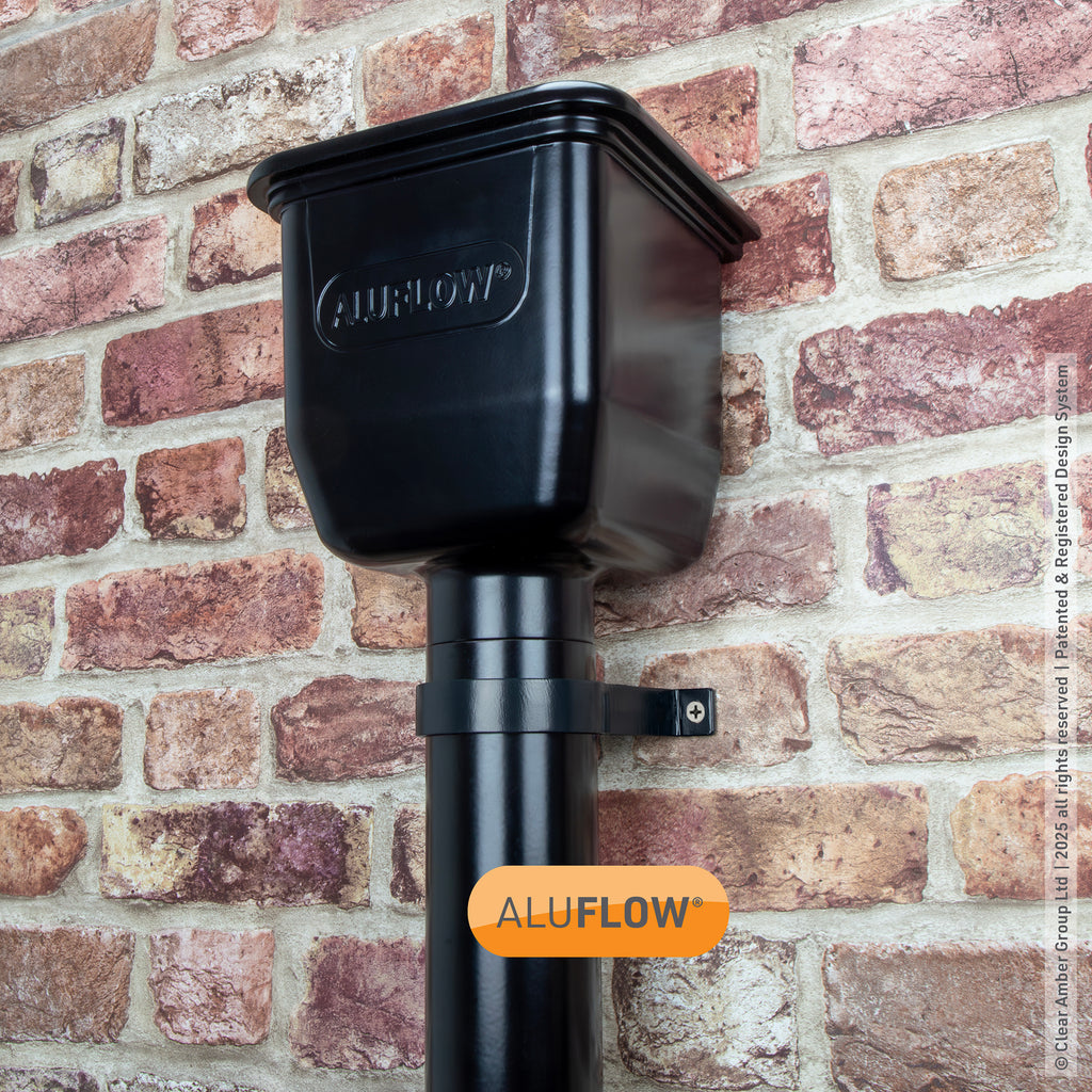 Outside Gutter Hopper Aluflow Gutter Hopper | Stylish Downpipe Rainwater Hopper