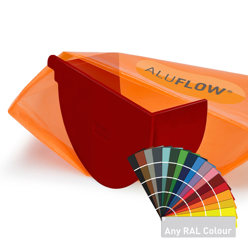 aluflow aluminium gutter stop end right ral colour main image