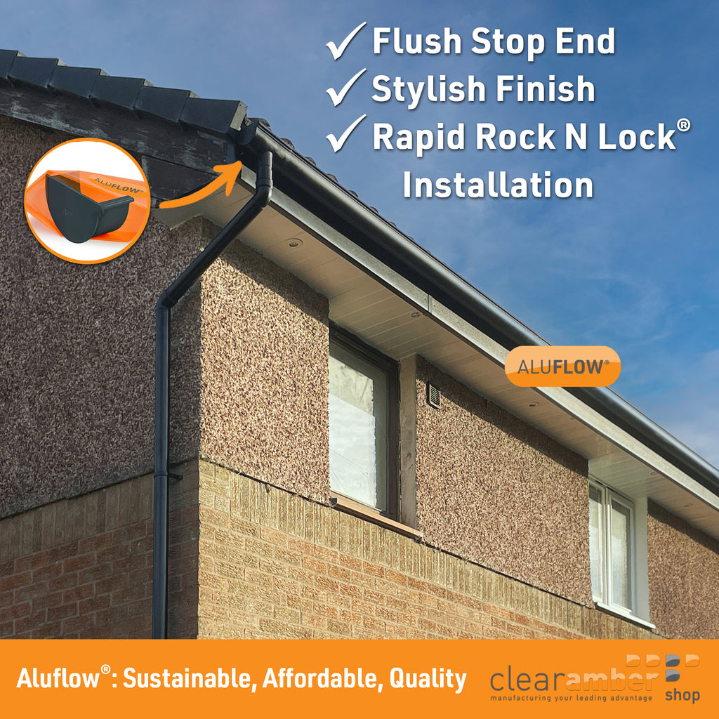 Aluflow Aluminium Gutter Stop End - Deep Flow End Cap