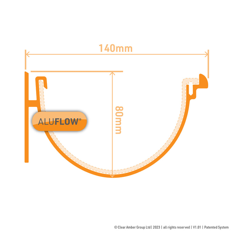 Aluflow Aluminium Gutter Technical Image