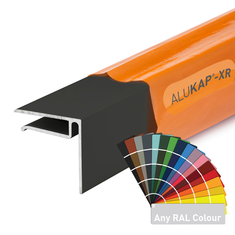 alukap xr aluminium end stop bar Ral Colour  6.4mm front view