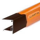 alukap xr aluminium end stop bar Brown 28mm front view
