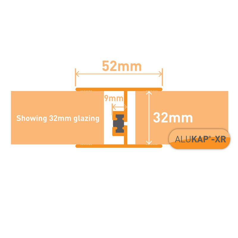 Alukap-XR Aluminium Horizontal Glazing Bar 2.1m