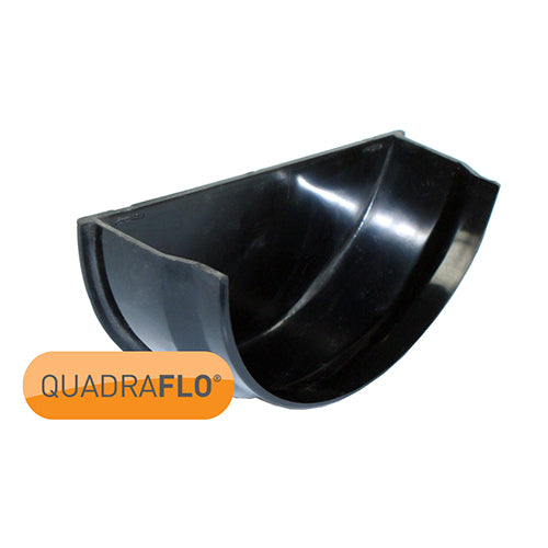 Quadraflo half round internal stopend black front view
