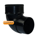 Quadraflo round downpipe 92 bend black front view