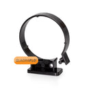 Quadraflo round downpipe backplate fitting bracket black front view