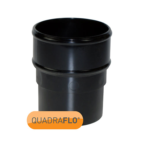 Quadraflo round downpipe connector black front view