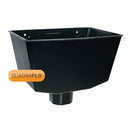 Quadraflo round downpipe universal hopper brown front view