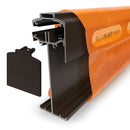 alukap ss high span gable bar Brown front view