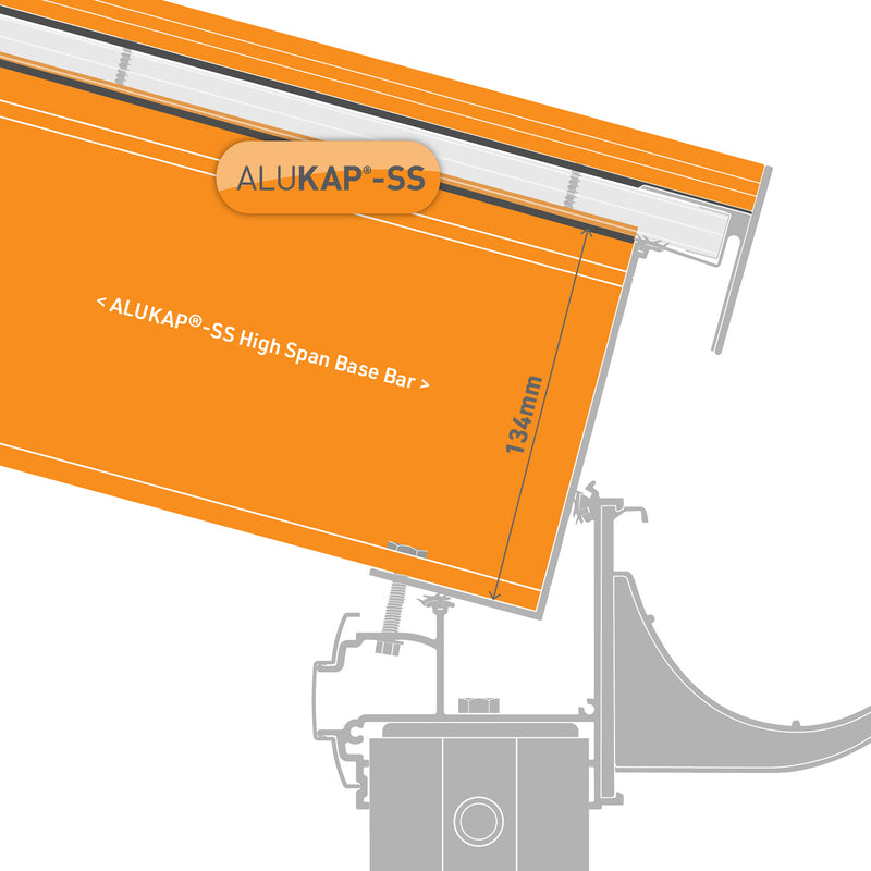 alukap ss self supporting high span glazing bar RAL Colour front view