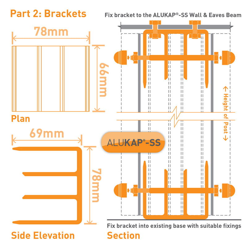 alukap ss wall eaves beam post technical profile Image - 02