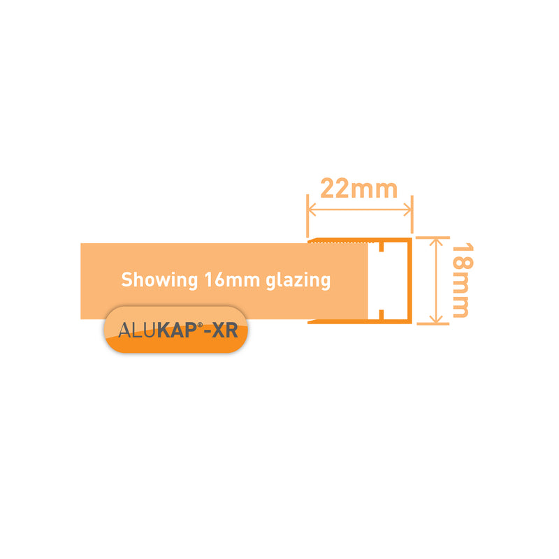 alukap xr 16mm aluminium c section technical profile Image