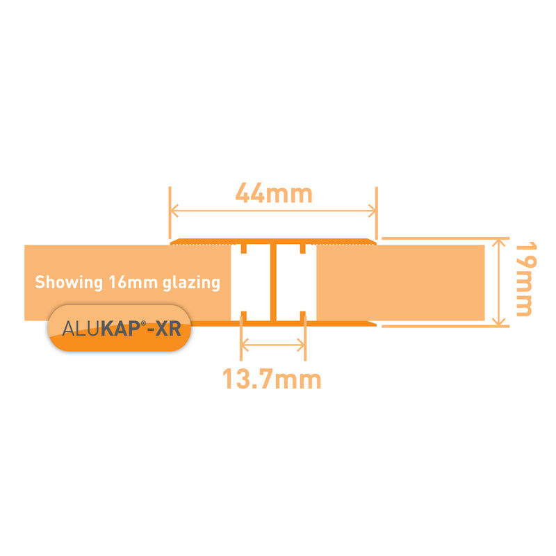 alukap xr 16mm aluminium h section technical profile Image