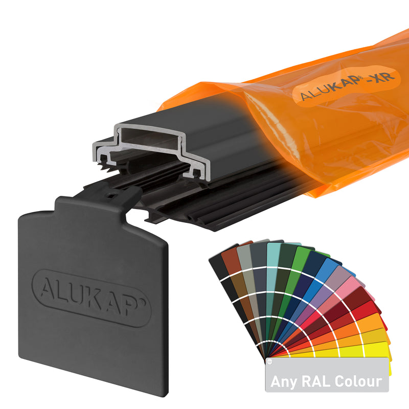 alukap xr 45mm bar Any Ral Colour with 45mm slot fit rafter gasket Colour front view