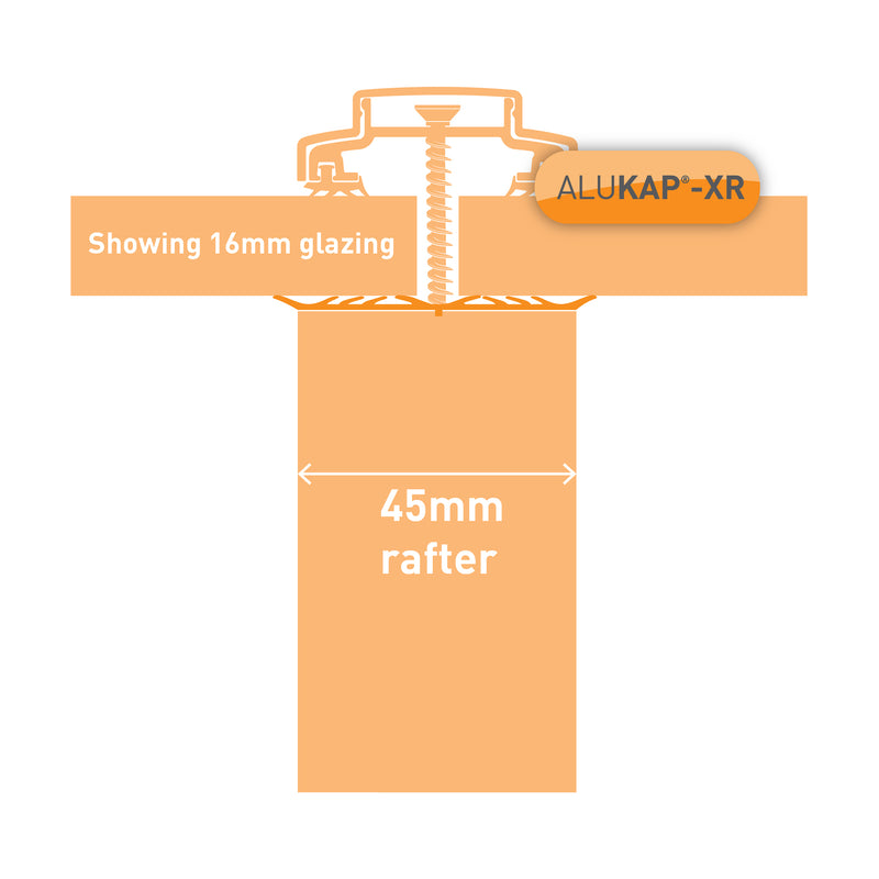 alukap xr 45mm rafter gasket technical profile Image