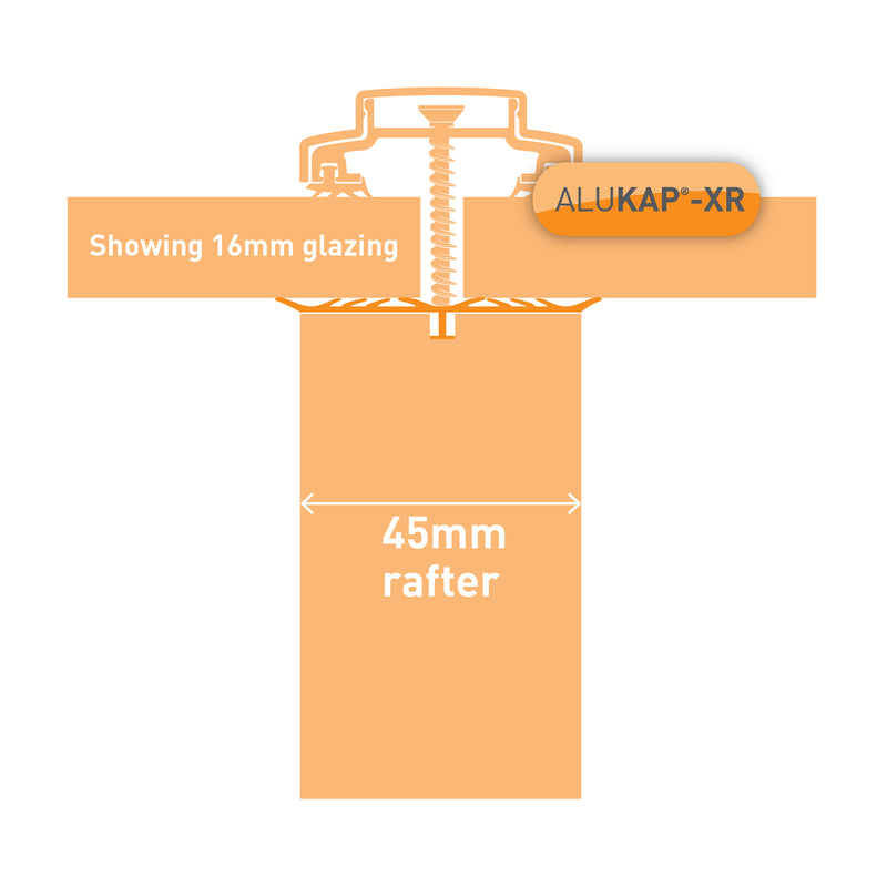 alukap xr 45mm slot fit rafter gasket technical profile Image