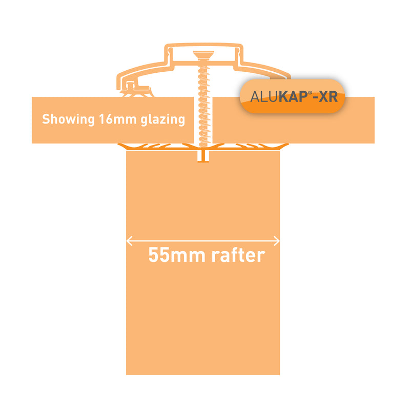 alukap xr 55mm slot fit rafter gasket technical profile Image
