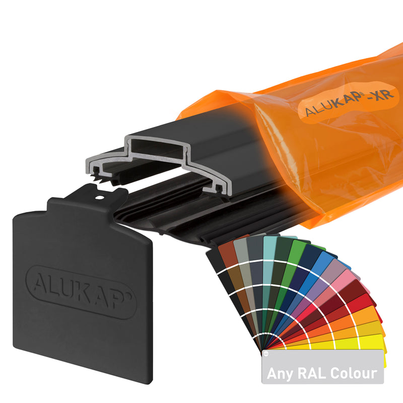 alukap xr 60mm bar Any Ral Colour with 55mm rafter gasket Colour front view