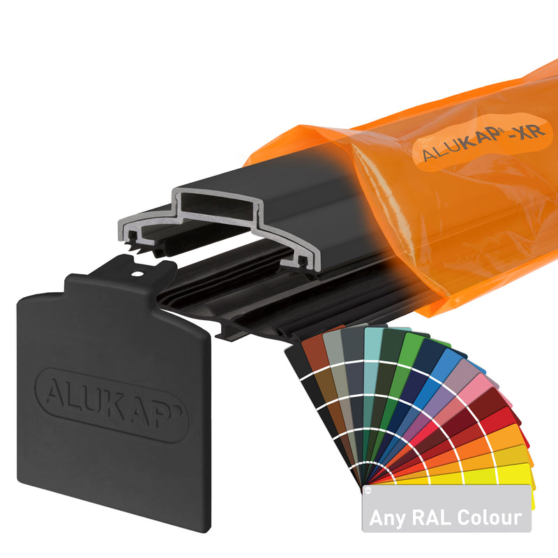 alukap xr 60mm bar Any Ral Colour with 55mm slot fit rafter gasket Colour front view