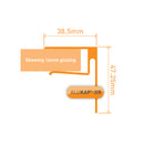 alukap xr aluminium end stop bar Brown 16mm technical profile Image