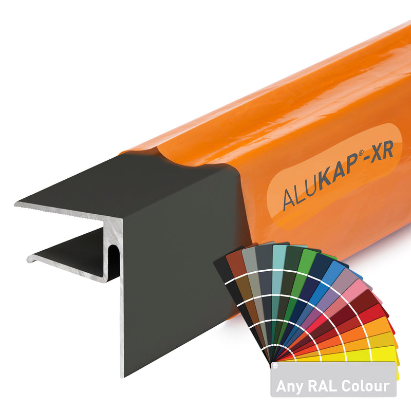 alukap xr aluminium end stop bar RAL Colour 16mm front view