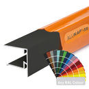 alukap xr aluminium end stop bar RAL Colour 25mm front view