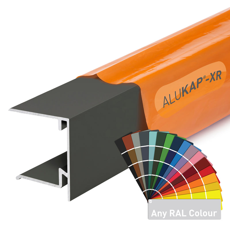 alukap xr aluminium end stop bar RAL Colour 35mm front view