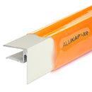 alukap xr aluminium end stop bar White 16mm front view