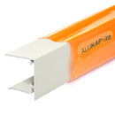 alukap xr aluminium end stop bar White 35mm front view