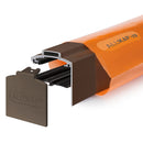 alukap xr gable bar Brown with 45mm slot fit rafter gasket front view