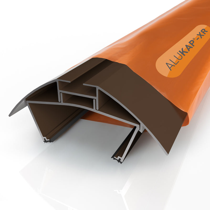 alukap xr ridge bar Brown without rafter gasket front view