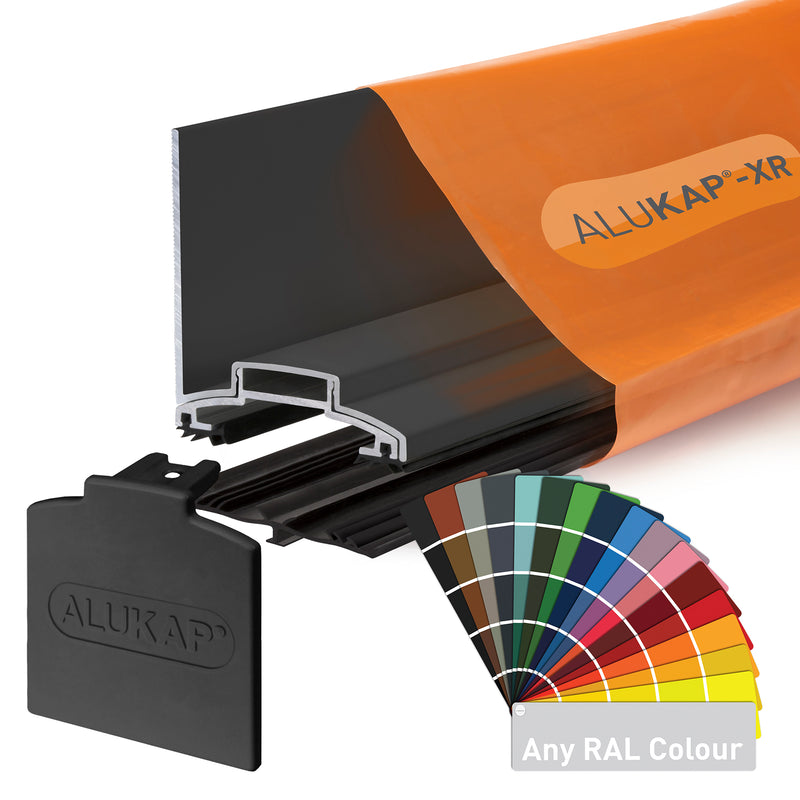 alukap xr wall bar Any Ral Colour with 45mm slot fit rafter gasket Colour front view