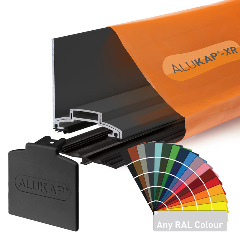 alukap xr wall bar Any Ral Colour with 55mm slot fit rafter gasket Colour front view