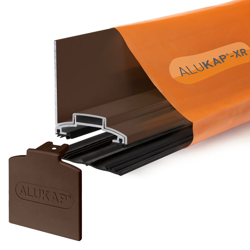 alukap xr wall bar Brown with 55mm rafter gasket front view