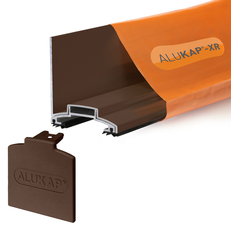 alukap xr wall bar Brown without rafter gasket front view