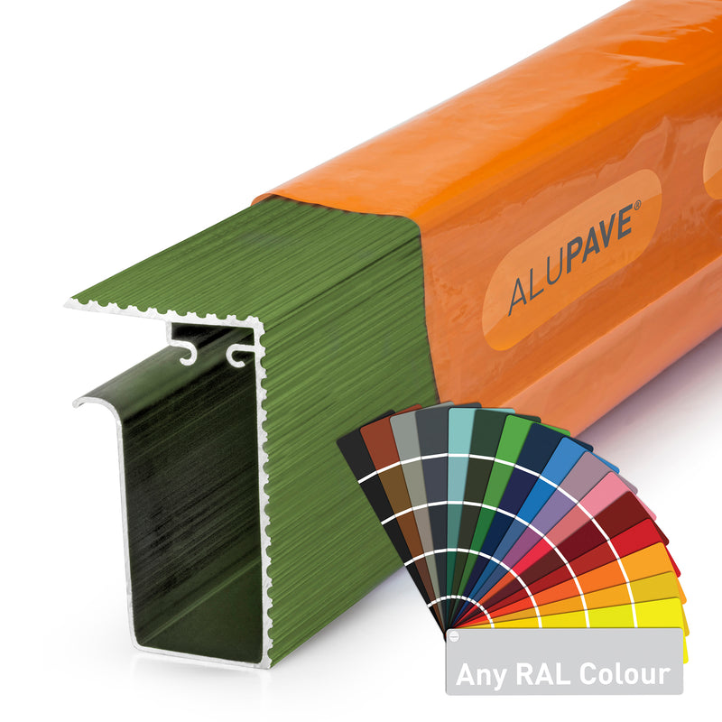 alupave aluminium decking roofing gutter RAL Colour front view