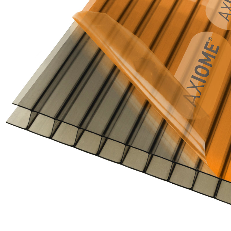 axiome bronze 10mm multiwall polycarbonate roofing sheet front view