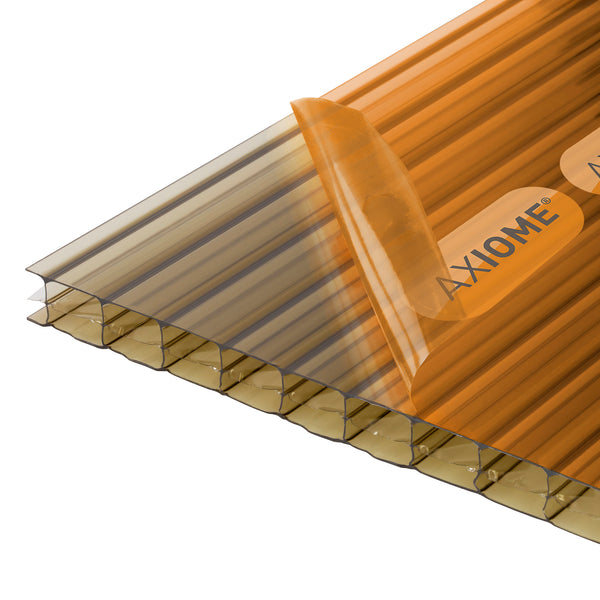 axiome bronze 16mm multiwall polycarbonate roofing sheet front view