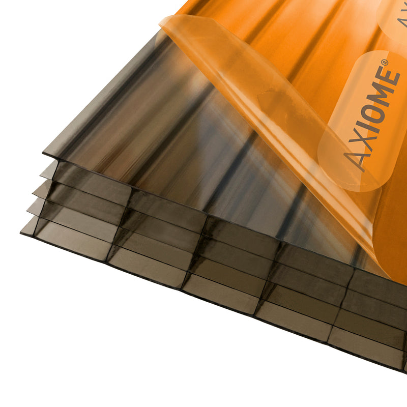axiome bronze 25mm multiwall polycarbonate roofing sheet front view