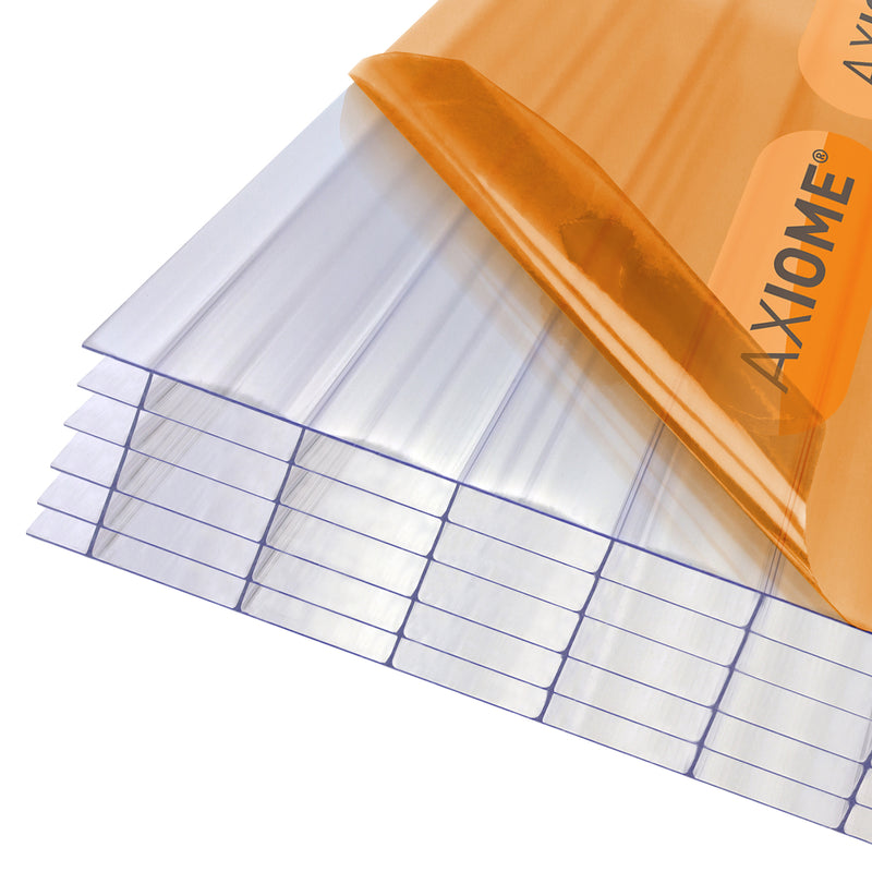 axiome clear 35mm multiwall polycarbonate roofing sheet front view